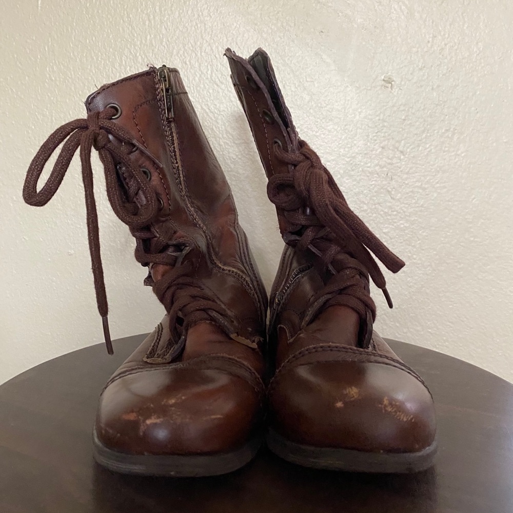 Steve Madden Brown Combat Boots